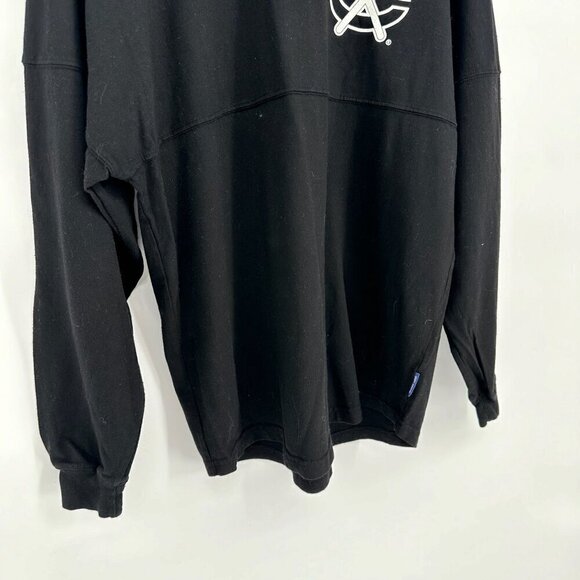 NEW Spirit Jersey Blackhawks Oversized Long Sleeve T-Shirt Black Women's S - Picture 3 of 8